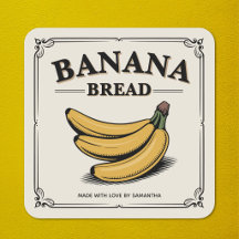 Vintage-Bananenbrot-Etikettenaufkleber