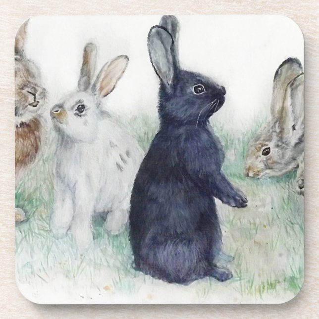 Vintage Banden, glückliche Ostern Getränkeuntersetzer (Vorderseite)