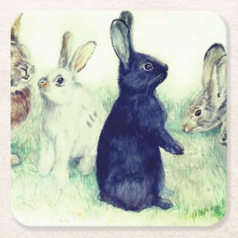 Vintage Banden, glückliche Ostern Rechteckiger Pappuntersetzer
