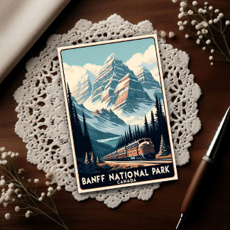 Vintage Banff National Park Canada Travel Postkarte