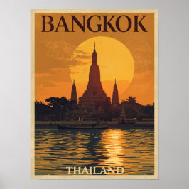 Vintage Bangkok-Reise Poster