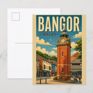 Vintage Bangor, Nordwales Geschenke und Souvenirs Postkarte