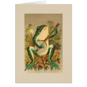 Vintage - Banjo spielender Frosch,