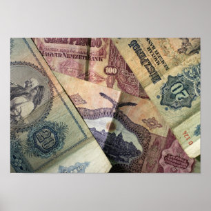 Vintage Banknoten Poster