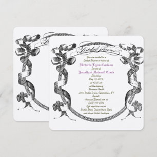 Vintage-Banner-Schwung-Schrift-Braut-Party Einladung