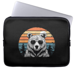 Vintage-Bär mit Sonnenbrille Laptopschutzhülle