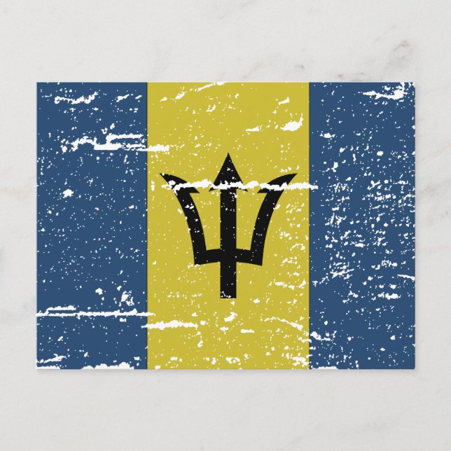 Vintage Barbados-Flagge Postkarte (Vorderseite)