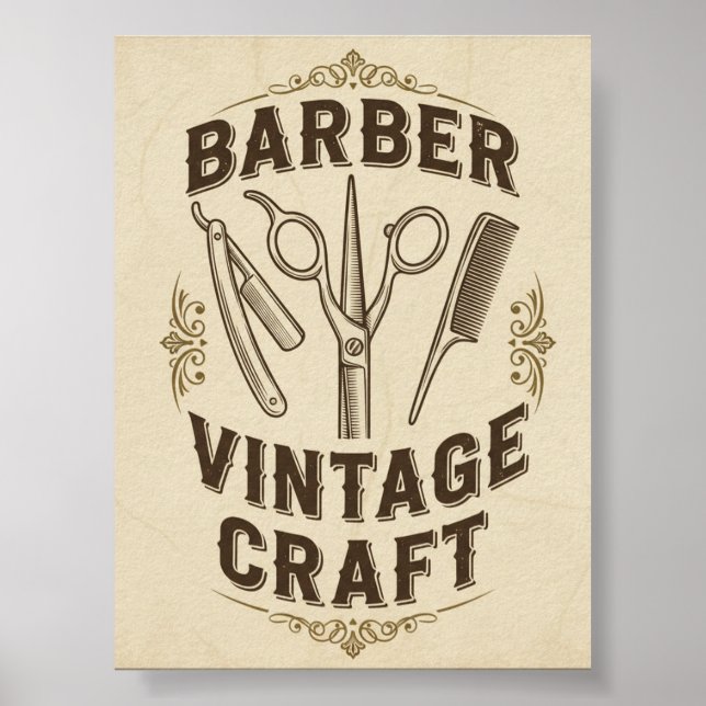 Vintage Barber Shop Poster (Vorne)