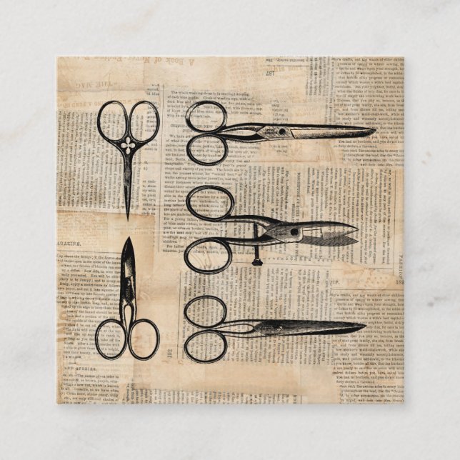 Vintage Barbers Shears Antike Schere Begleitkarte (Vorderseite)