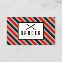 Vintage Barberstreifen-Visitenkarte Visitenkarte