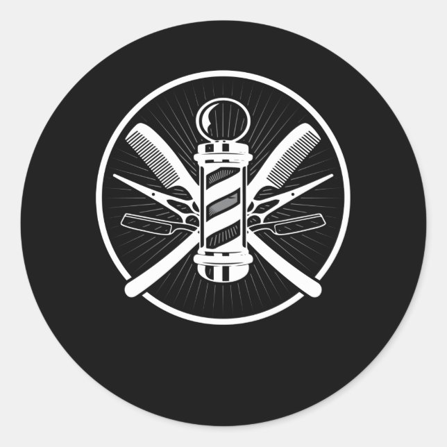 Vintage Barbertools Runder Aufkleber (Vorderseite)