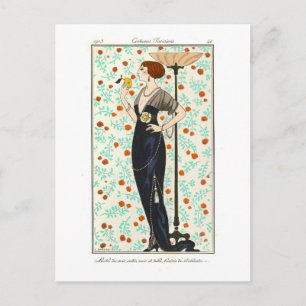 Vintage Barbier Modeplatte 1910er Jahre Postkarte