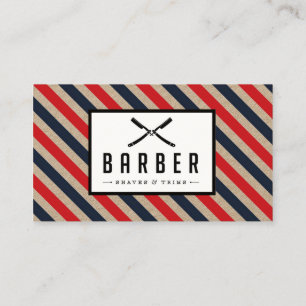 Vintage-Barbier-Streifen Geschäftskarte Visitenkarte