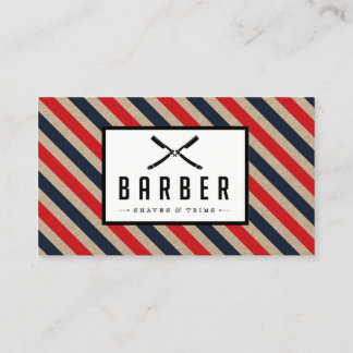 Vintage-Barbier-Streifen Geschäftskarte Visitenkarte