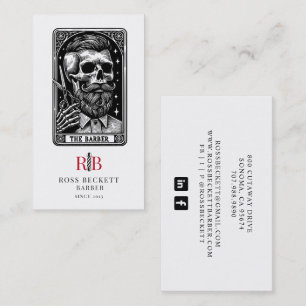 Vintage Barbier Tarot Monogrammiert Visitenkarte
