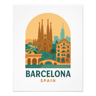 Vintage Barcelona Spanien Reise Sagrada Familia Fotodruck