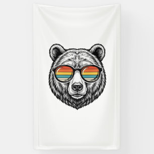 Vintage-Bären-Sonnenbrille Vektorgrafikdesign_1 Banner