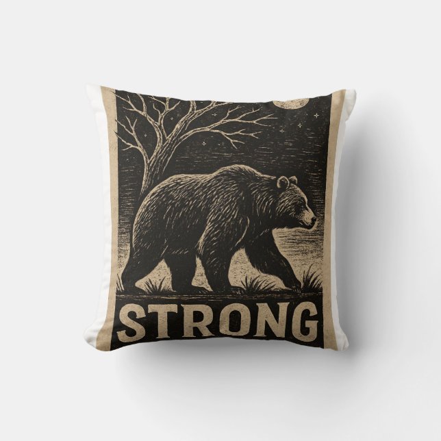 Vintage Bärenstärke Kissen (Vorderseite)