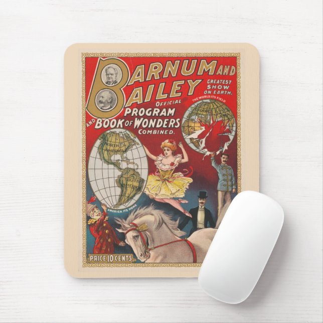 Vintage Barnum-und-Bailey-Programmcover Mousepad (Mit Mouse)