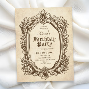 Vintage Barock antik verziert Geburtstag Einladung