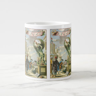 Vintage Barock-Ära-Atlas-Frontispiz-Weltkugel Jumbo-Tasse