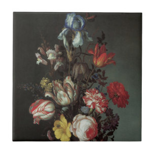 Vintage Barock-Blumen von Balthasar van der Ast Fliese