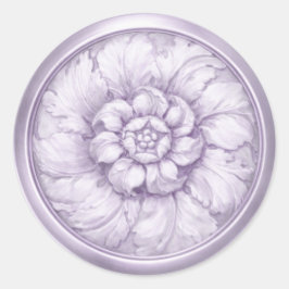 Vintage Barock geprägter Look Violett 12 Runder Aufkleber