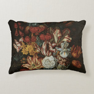 Vintage Barock, Stillleben Blumen in Vasen Dekokissen