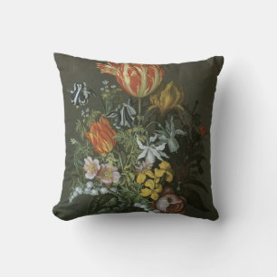 Vintage Barock, Stillleben Blumen in Vasen Kissen