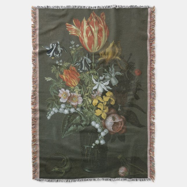 Vintage barocke, florale Stillleben Blume in Vase Decke (Vorderseite Vertikal)