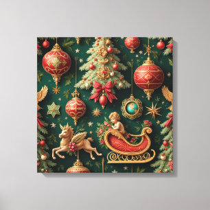 Vintage barocke Weihnachtsstatuen Leinwanddruck
