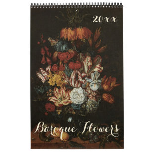 Vintage Barockkunst, Stillleben Blume Kalender
