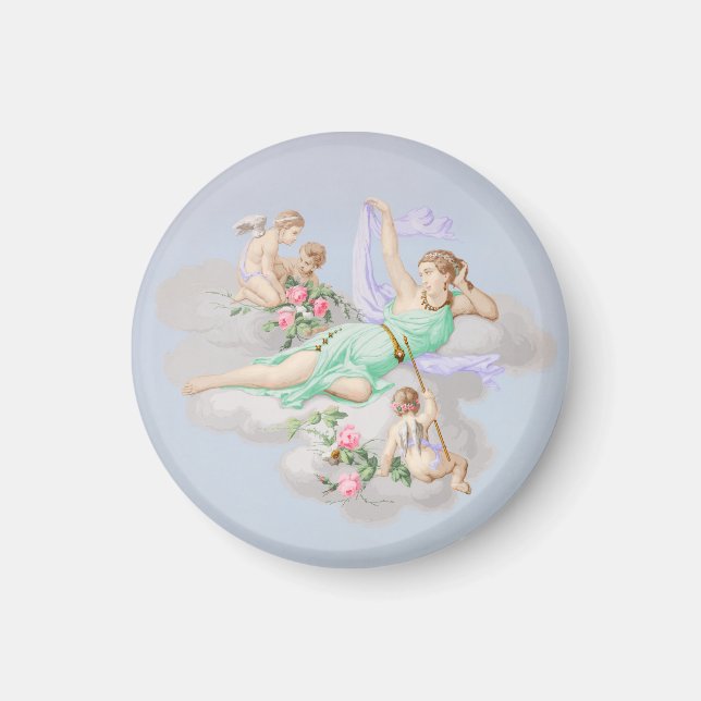 Vintage BarockPastelengel Magnet (Vorne)