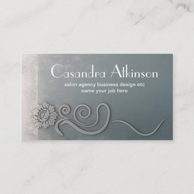 Vintage Bas Relief Blumenwall Beton Kunst Visitenkarte (Vorderseite)