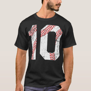 Vintage Baseball 10 Trikotnummer T-Shirt