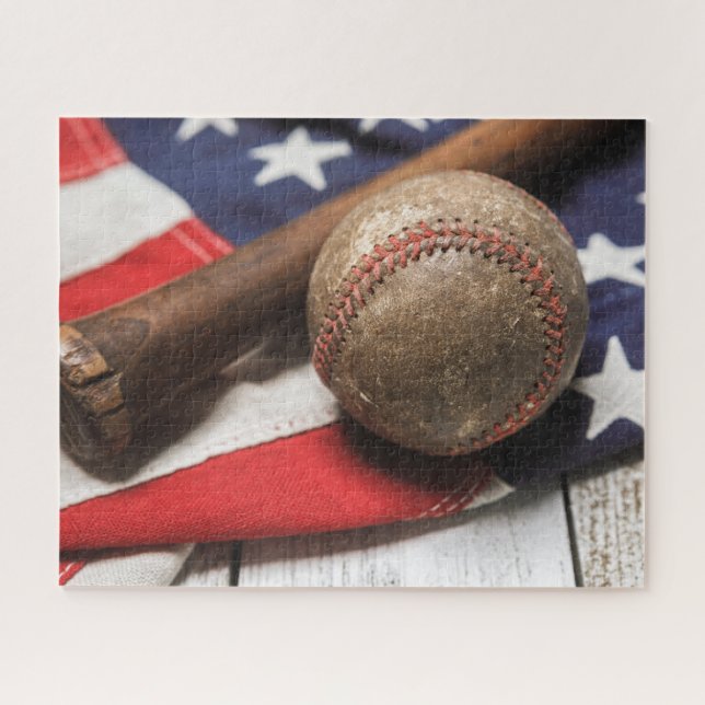 Vintage Baseball and Bat (Horizontal)