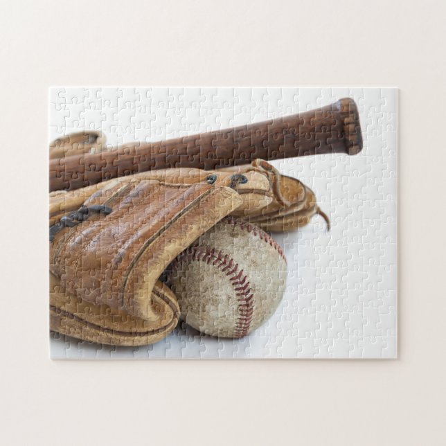 Vintage Baseball and Bat (Horizontal)