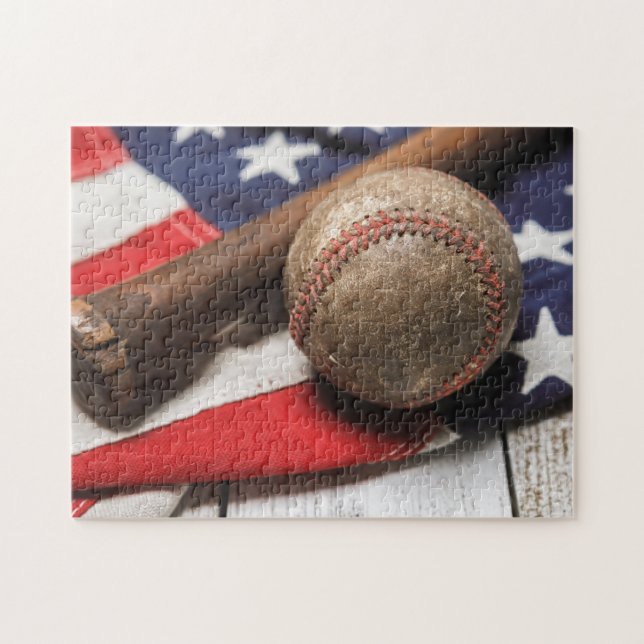 Vintage Baseball and Bat (Horizontal)