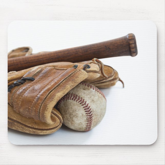 Vintage Baseball and Bat Mousepad (Vorne)