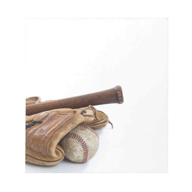 Vintage Baseball and Bat Notizblock (Vorderseite)