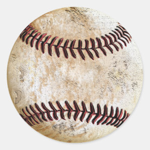 Vintage Baseball-Aufkleber für handgeschriebene Da Runder Aufkleber
