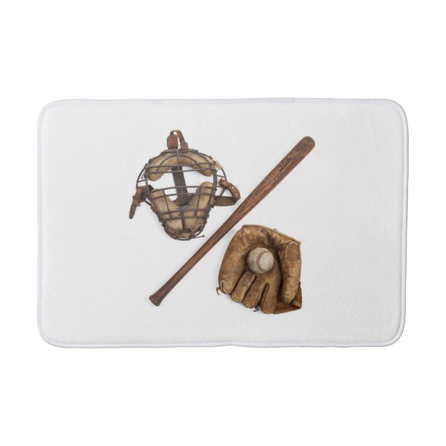Vintage-Baseball Badematte (Vorderseite)