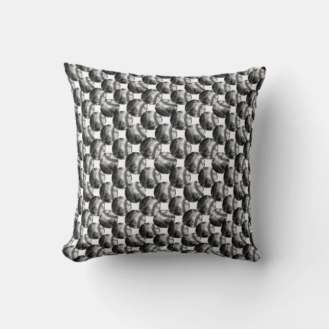 Vintage Baseball-Baseball-Kunstschwärme Kissen (Vorderseite)