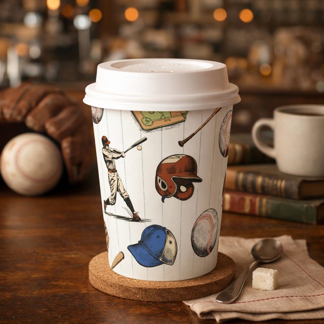 Vintage Baseball Birthday Pappbecher (Vintage Baseball Birthday Paper Cups)
