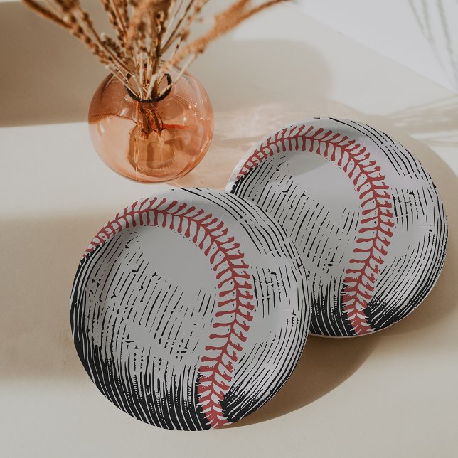 Vintage Baseball Birthday Pappteller (Vintage Baseball Birthday Paper Plates)