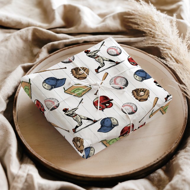 Vintage Baseball Birthday Seidenpapier (Vintage Baseball Birthday Tissue Paper)