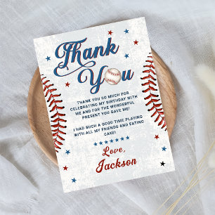 Vintage Baseball Boys Anniversaire Carte de remerc