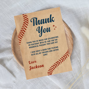 Vintage Baseball Boys Geburtstag Danke Karte