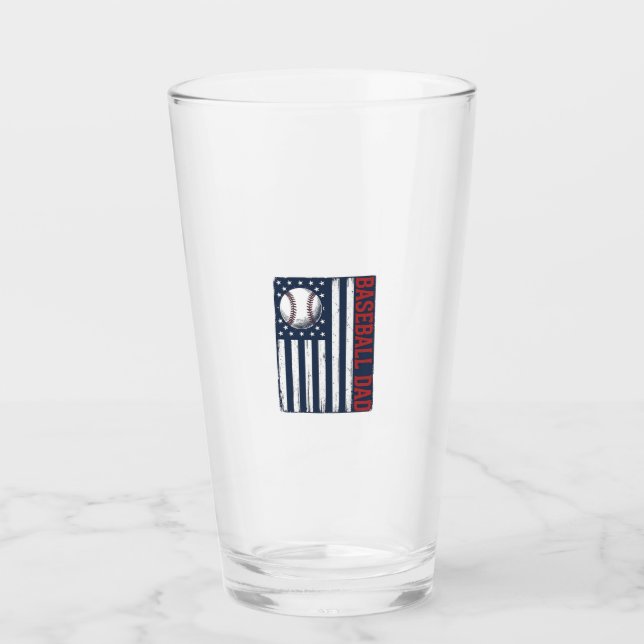 Vintage Baseball Dad Flag Shirt Design_1 Glas (Vorderseite)
