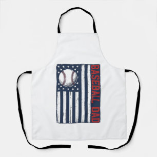 Vintage Baseball Dad Flag-Shirt Design_1 Schürze